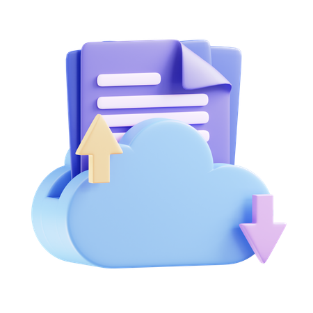 Cloud Data Download  3D Icon