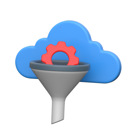 Cloud Data Filter  3D Icon
