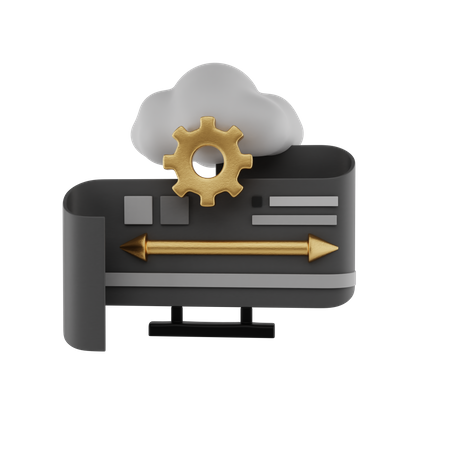 Cloud Data Flow  3D Icon