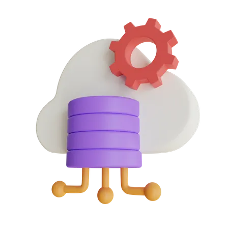 Cloud Data Management  3D Icon