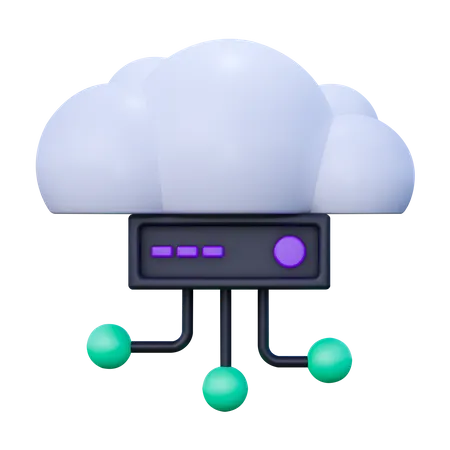 Cloud Data Storage 3D Icon