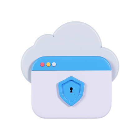 Cloud Data Protection  3D Icon