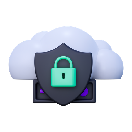 Cloud Data Protection  3D Icon