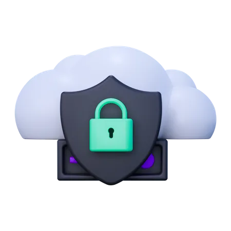 Cloud Data Protection  3D Icon