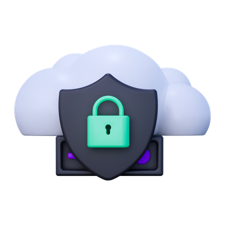 Cloud Data Protection 3D Icon