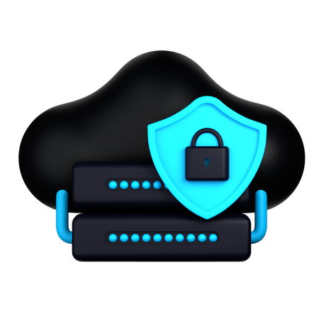 Cloud Data Protection  3D Icon