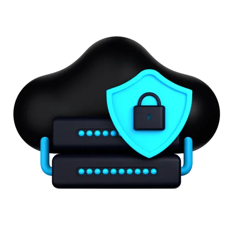 Cloud Data Protection  3D Icon