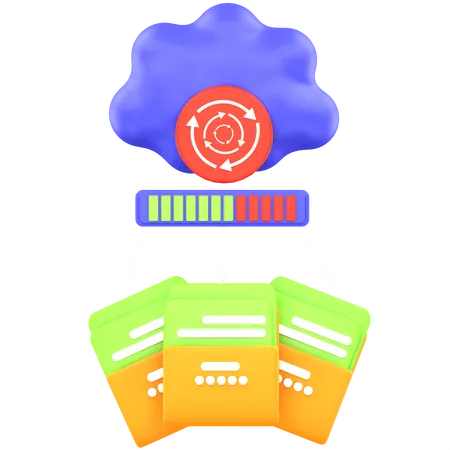 Cloud Data Recovery  3D Icon