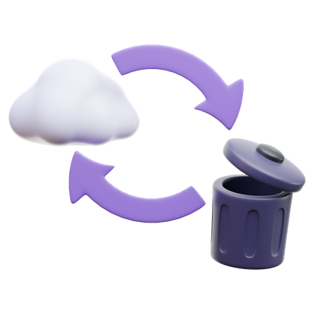 Cloud Data Recovery  3D Icon