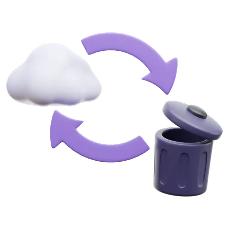 Cloud Data Recovery  3D Icon