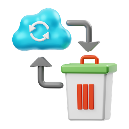 Cloud Data Recovery  3D Illustration