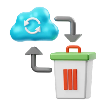 Cloud Data Recovery  3D Illustration