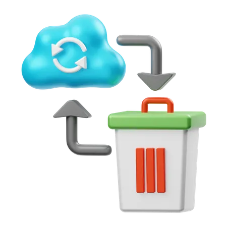 Cloud Data Recovery 3D Illustration