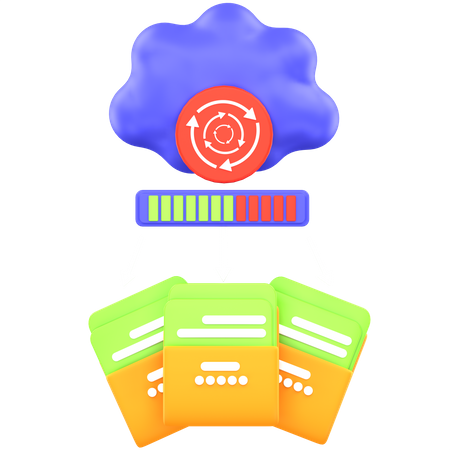 Cloud Data Recovery  3D Icon