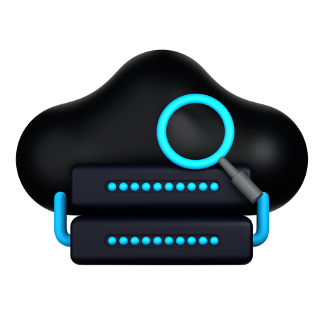 Cloud Data Search  3D Icon