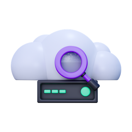 Cloud Data Search  3D Icon