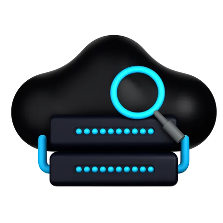 Cloud Data Search  3D Icon