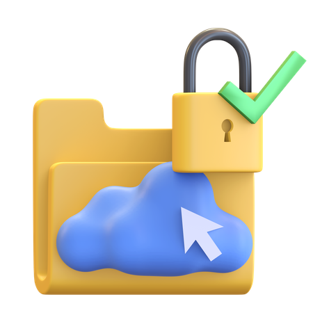 Cloud data security  3D Illustration