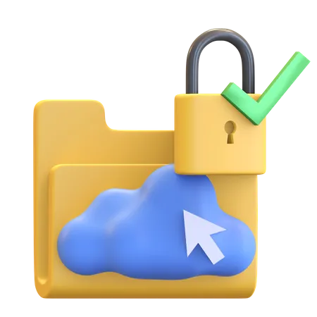 Cloud data security  3D Illustration