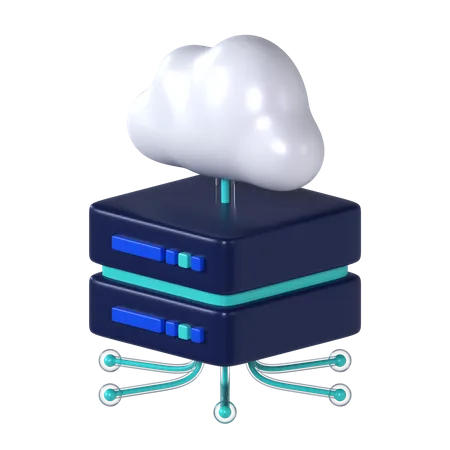 Cloud Data Server  3D Icon