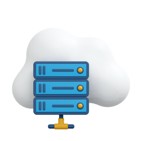 Cloud data server  3D Icon