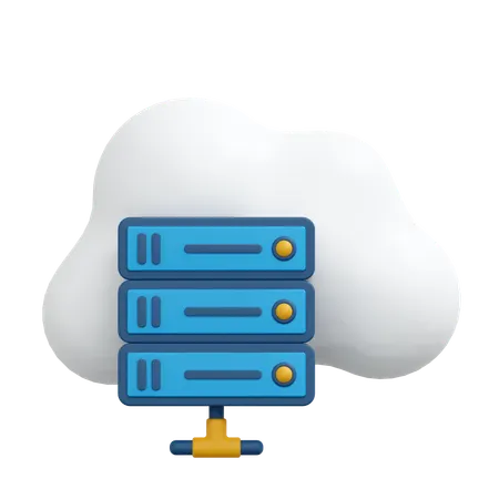 Cloud data server  3D Icon