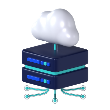 Cloud Data Server  3D Icon