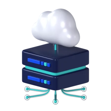 3 D Cloud Data Server Icon 3D Icon