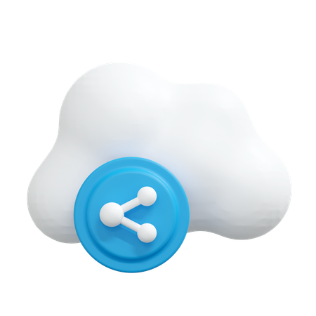 Cloud Data Sharing  3D Icon