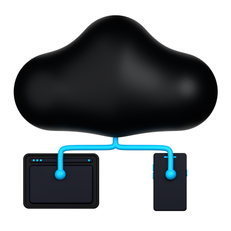 Cloud Data Sharing  3D Icon