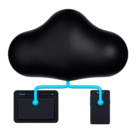 Cloud Data Sharing  3D Icon