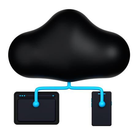 Cloud Data Sharing  3D Icon
