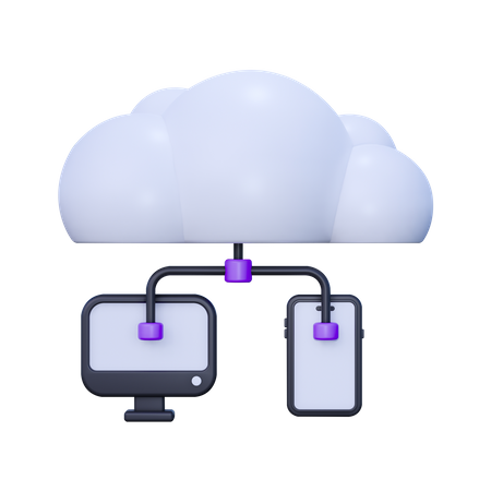 Cloud Data Sharing  3D Icon