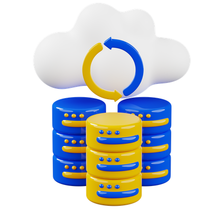 Cloud Data Storage  3D Icon