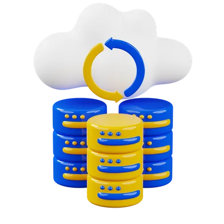 Cloud Data Storage  3D Icon