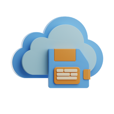 Cloud Data Storage  3D Icon