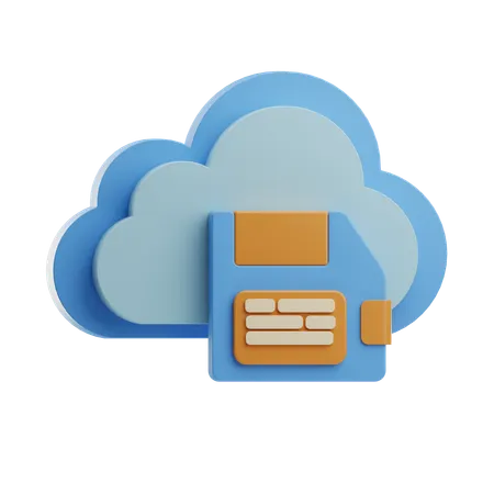 Cloud Data Storage  3D Icon