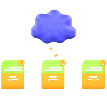 Cloud Data Synchronize  3D Icon