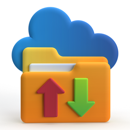 Cloud Data Transfer  3D Icon