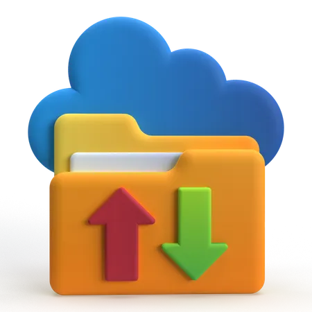 Cloud Data Transfer  3D Icon