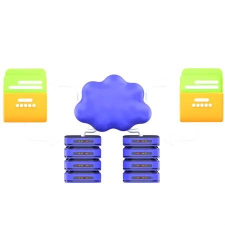 Cloud Data Transfer  3D Icon