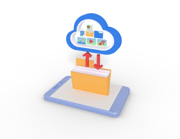 Cloud Data Transfer  3D Icon