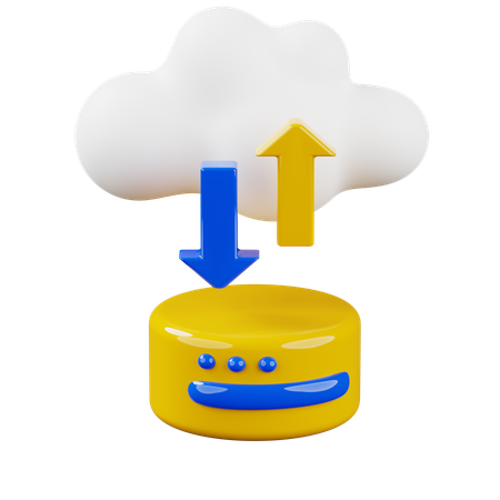 Cloud Data Transfer  3D Icon