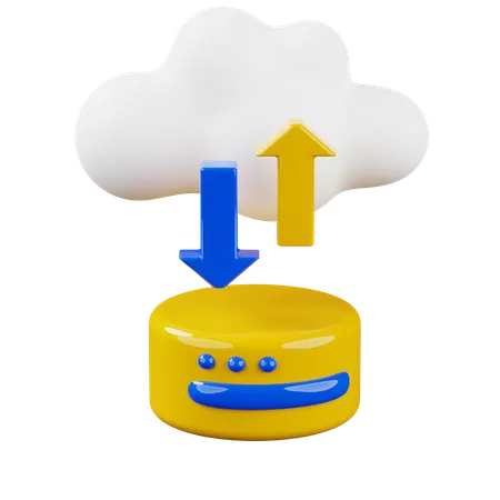 Cloud Data Transfer  3D Icon