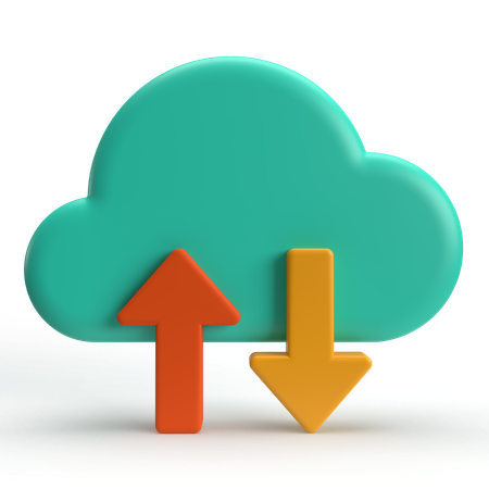 Cloud Data Transfer  3D Icon