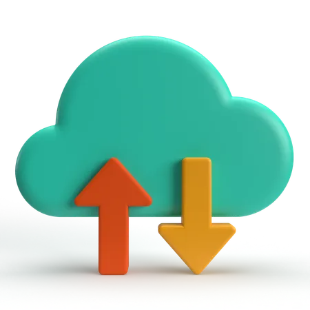 Cloud Data Transfer  3D Icon