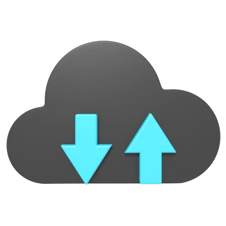 Cloud Data Transfer  3D Icon