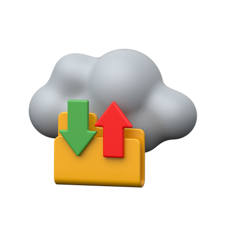 Cloud Data Transfer  3D Icon