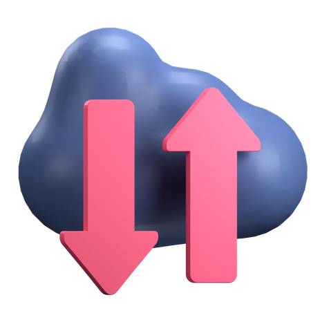 Cloud Data Transfer  3D Icon