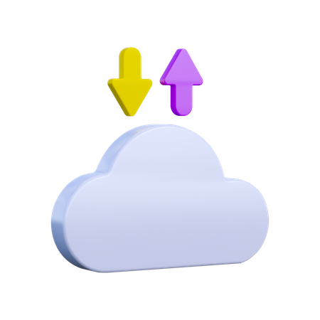 Cloud Data Transfer  3D Icon